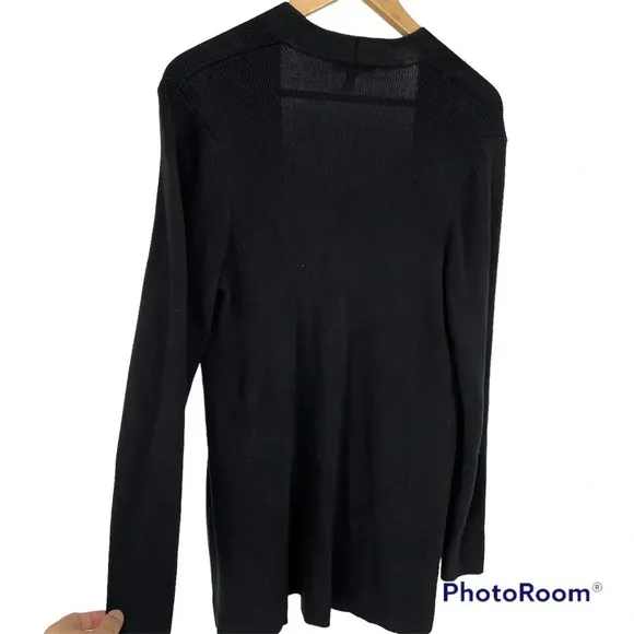 Eileen Fisher black Tencel cardigan sweater Large