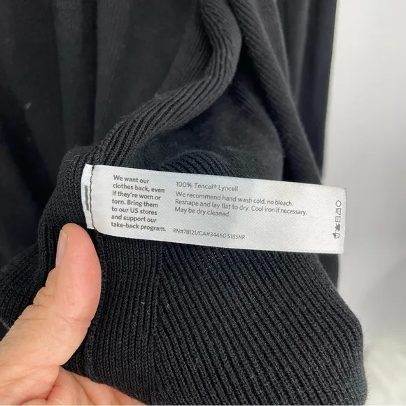 Eileen Fisher black Tencel cardigan sweater Large