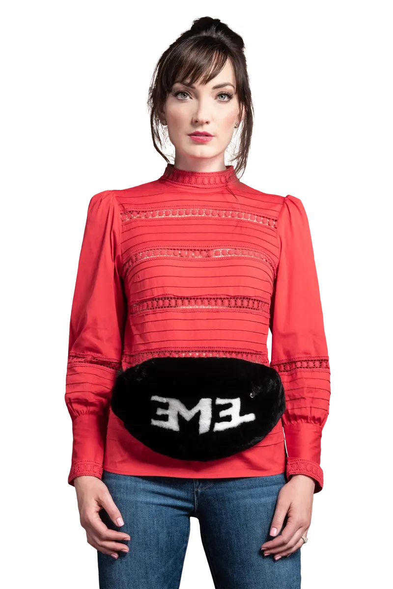 EM-EL Logo Rex Rabbit Fur Belt Bag