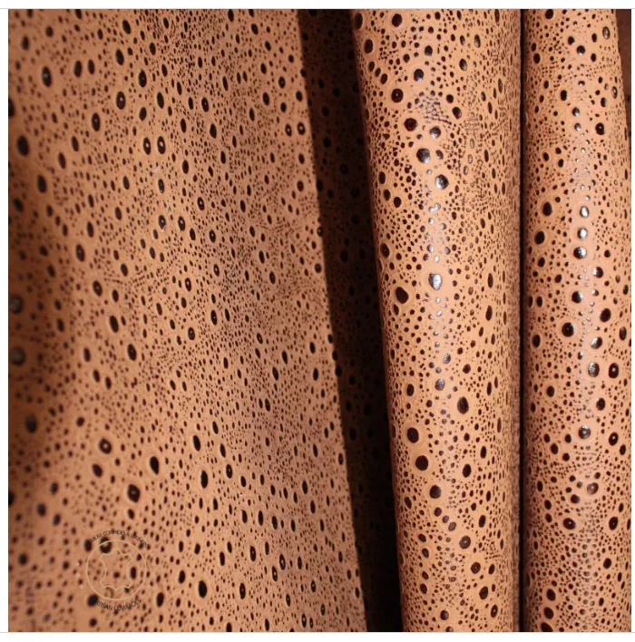 Embossed Leather Rain Drops Tan Brown : Leather 3 - 3.5 oz. | 1.4 - 1.6 mm - Leather for Projects - RainDrops