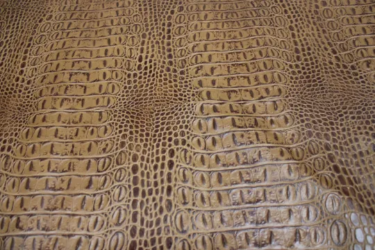 Embossed Leather Tan CROCODILE  PRE CUT Pieces | 12"x12", 12"x18", 12"x24" Precuts Sheets for Crafts