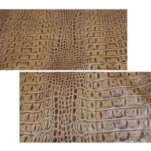 Embossed Leather Tan CROCODILE  PRE CUT Pieces | 12"x12", 12"x18", 12"x24" Precuts Sheets for Crafts