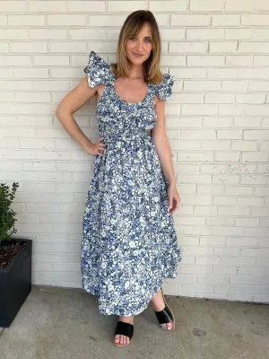 Emmy Flutter Sleeve Midi Dress