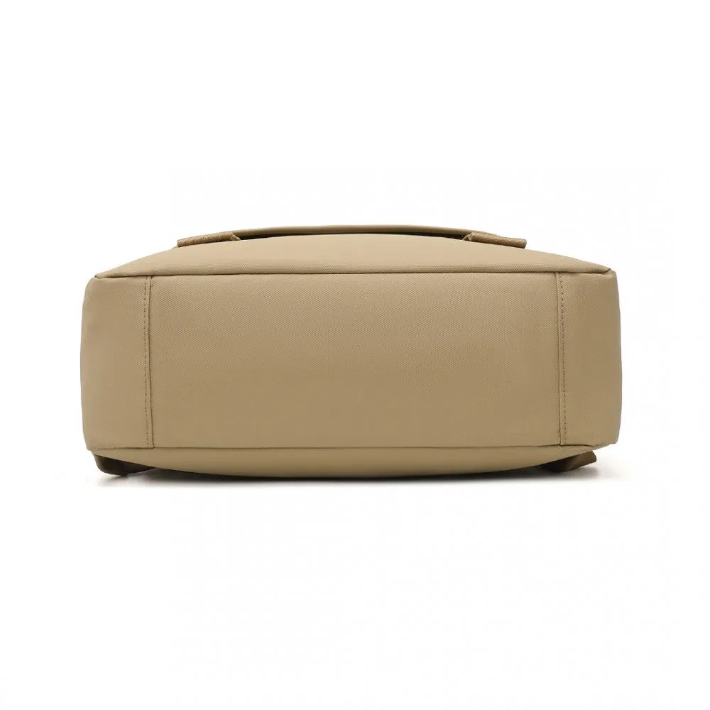 EQ2327 - Kono PVC Coated Water-resistant Streamlined And Innovative Flap Backpack - Khaki