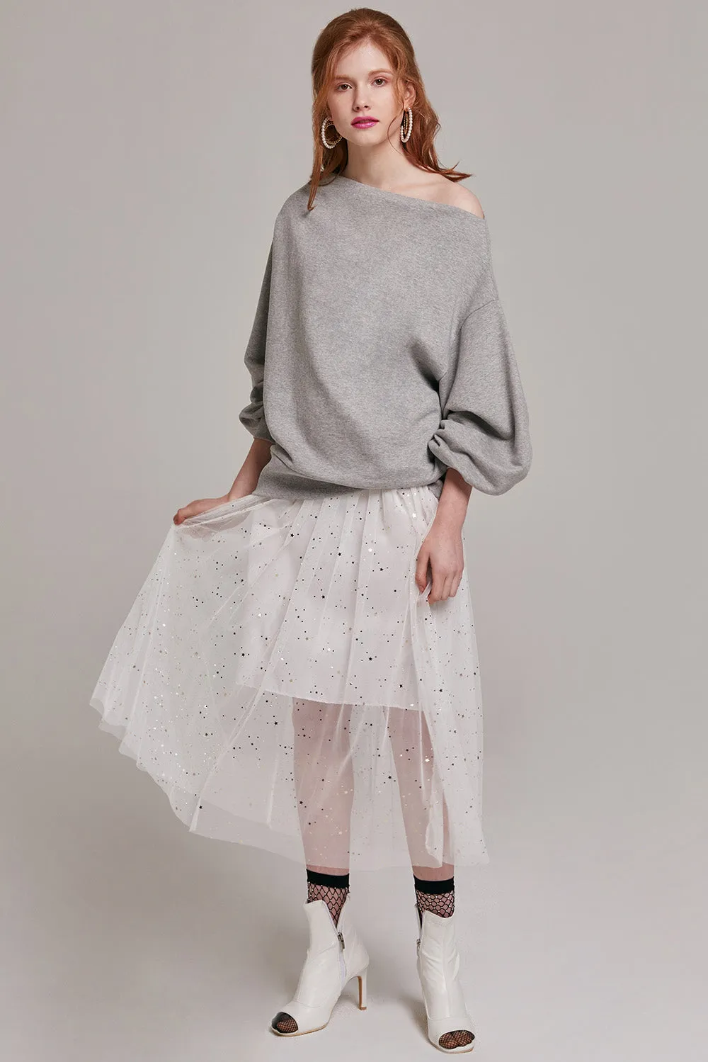 Esther Flowy Star Mesh Skirt