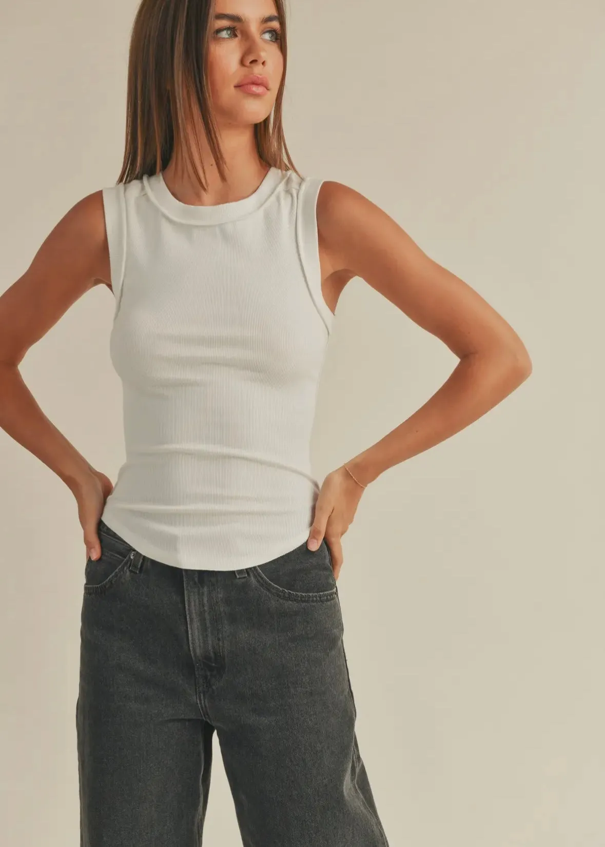Exposed Seam Ribbed Tank