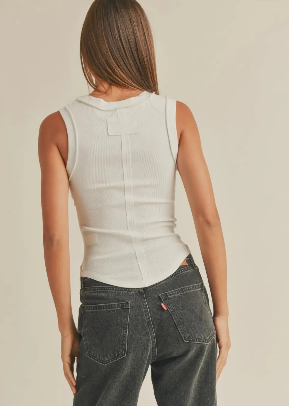 Exposed Seam Ribbed Tank