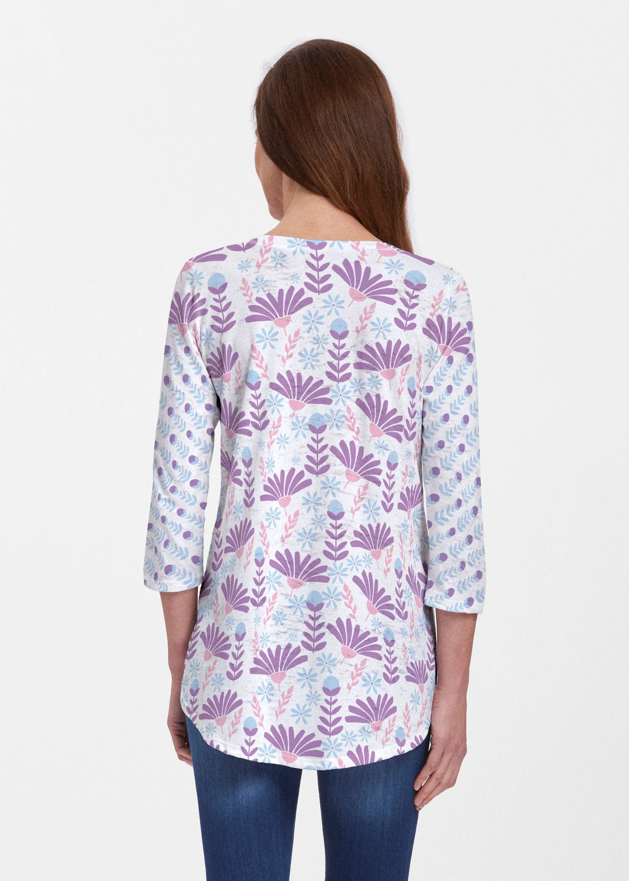 Fanfare (8042) ~ V-neck Flowy Tunic