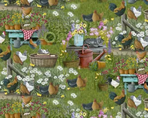 Farm Chickens & Kittens - 15 Yd Bolt - 10541
