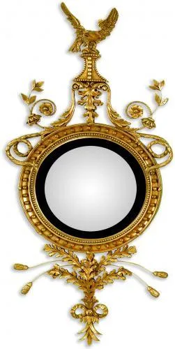 Federal style convex mirror