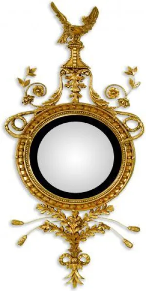 Federal style convex mirror