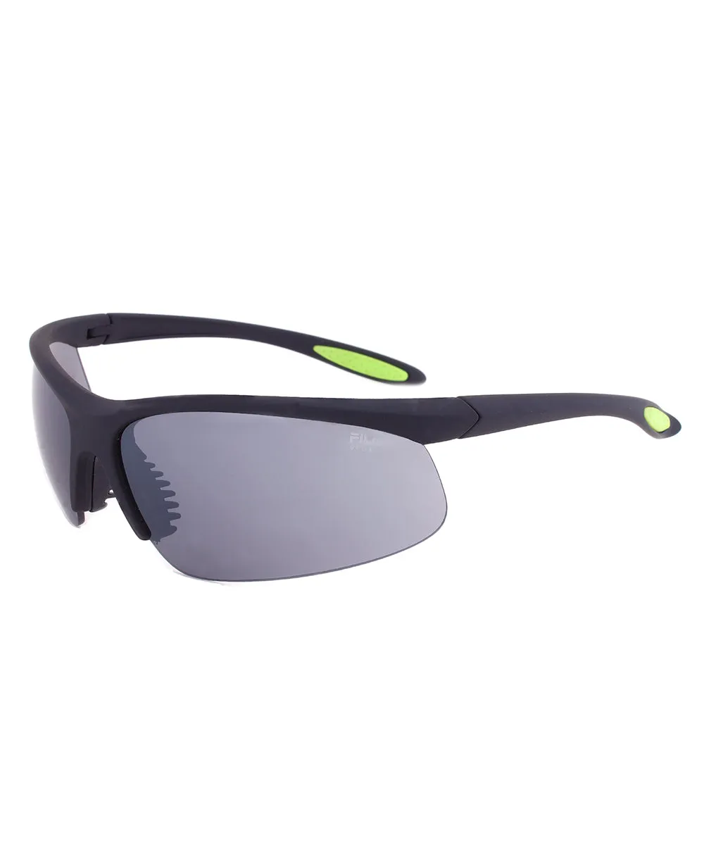 Fila Sport F1060 002 Wrap Sunglasses | Rubberized Black Frame | grey Lens
