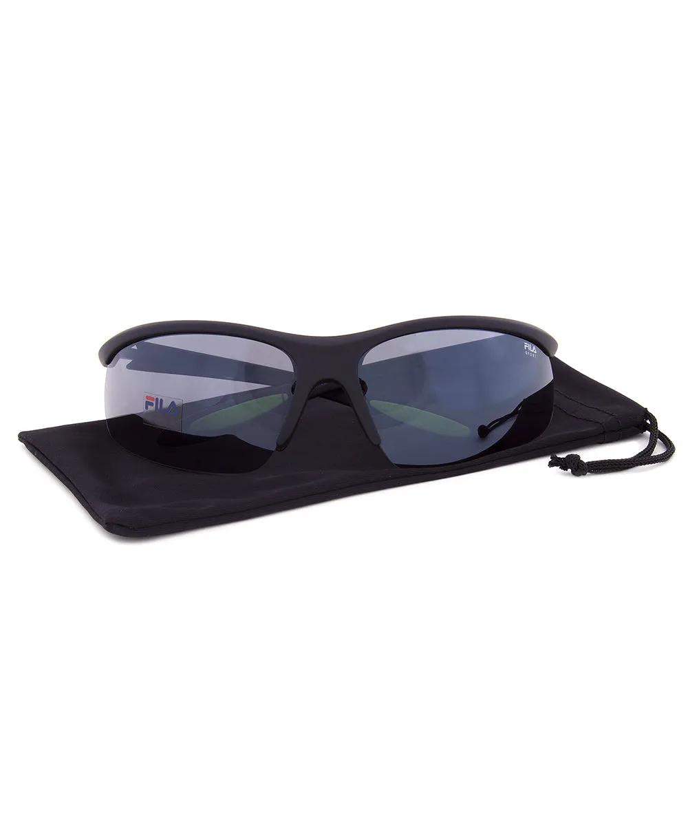 Fila Sport F1060 002 Wrap Sunglasses | Rubberized Black Frame | grey Lens