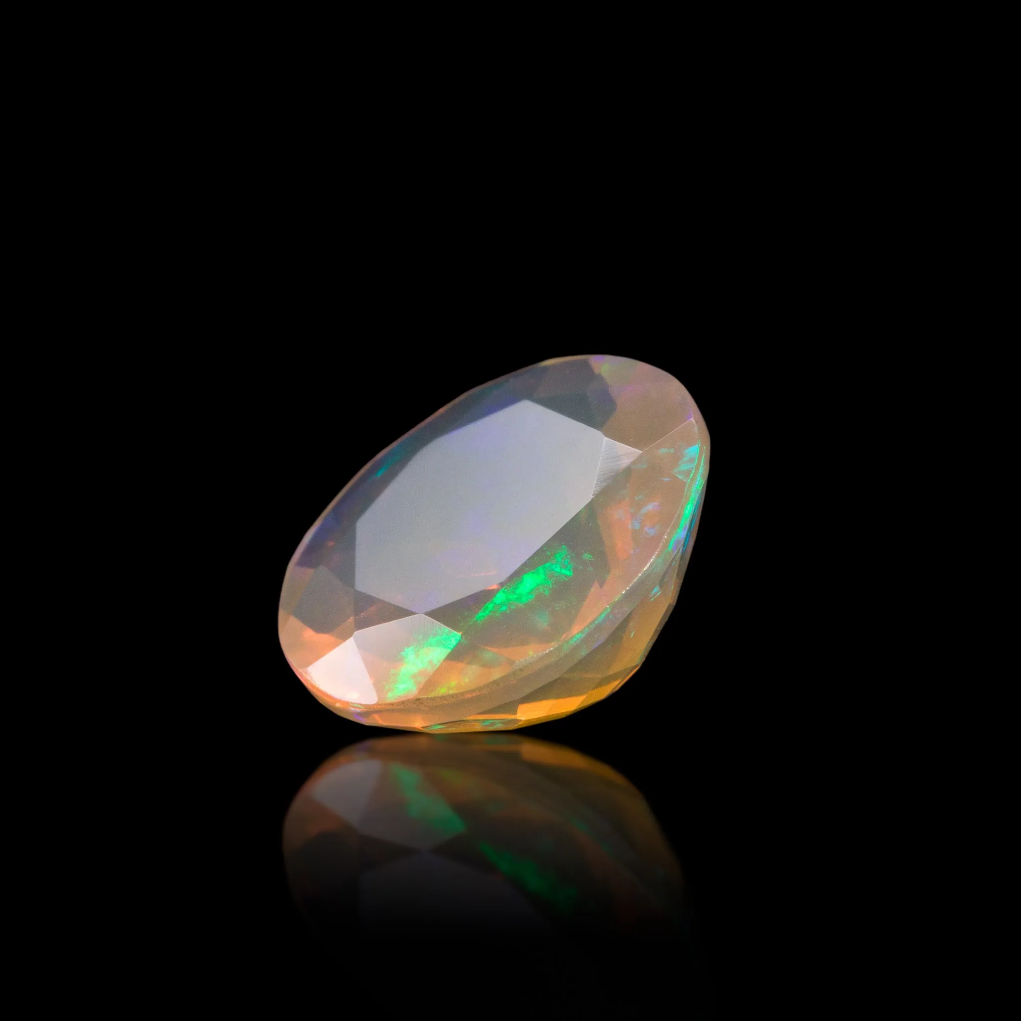 Fire Opal 3.34 Carat Faceted Gemstone - Mexico
