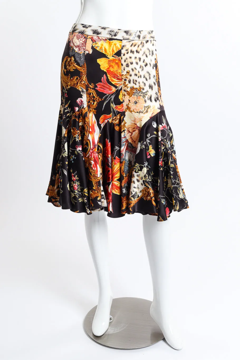 Floral Leopard Ruffle Skirt