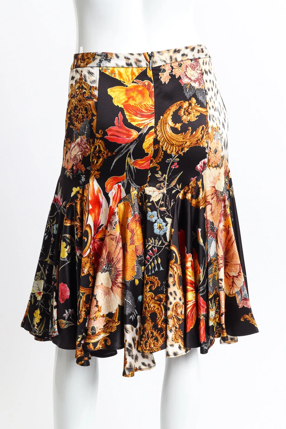 Floral Leopard Ruffle Skirt