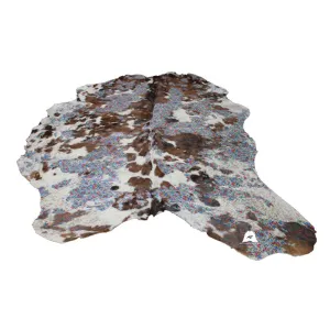Flowers Print  on  Tricolor  COWHIDE - 87 x 60 INCHES - Premium Cowhide Leather