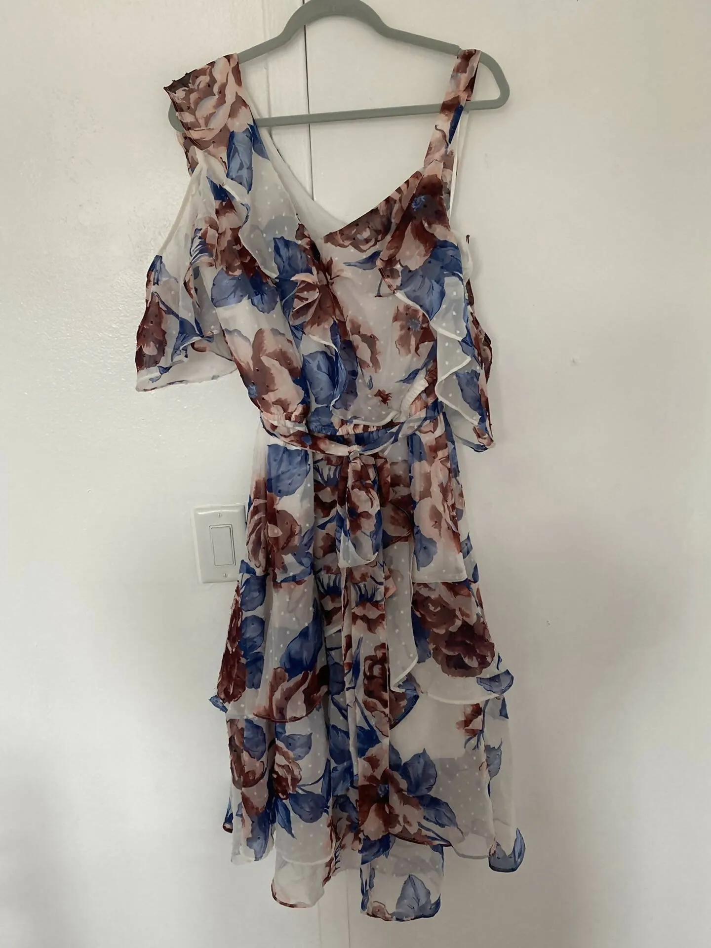 Flowy Floral Ruffle Dress