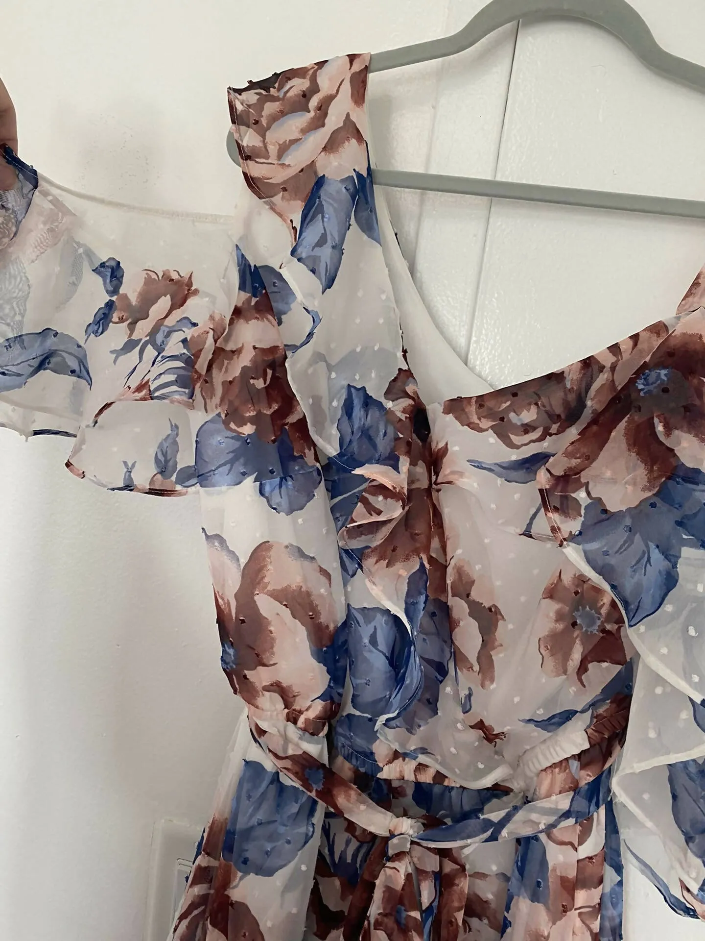 Flowy Floral Ruffle Dress