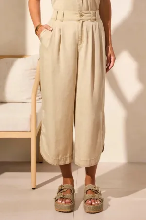Flowy Pleated Pant Dusty Sand