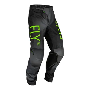 Fly Racing 2024 Youth Kinetic Pants - Charcoal / Neon Green / True Blue