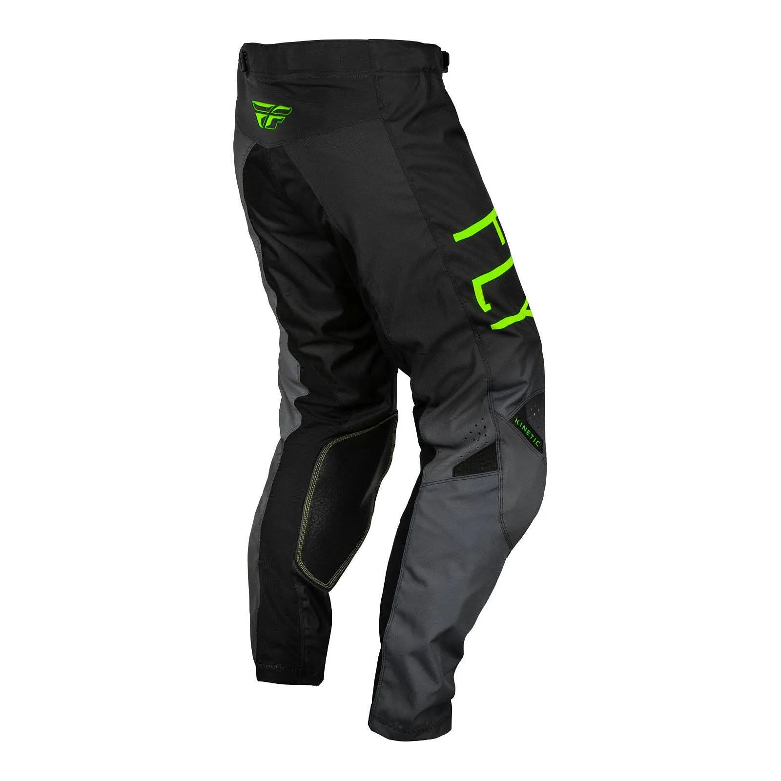 Fly Racing 2024 Youth Kinetic Pants - Charcoal / Neon Green / True Blue