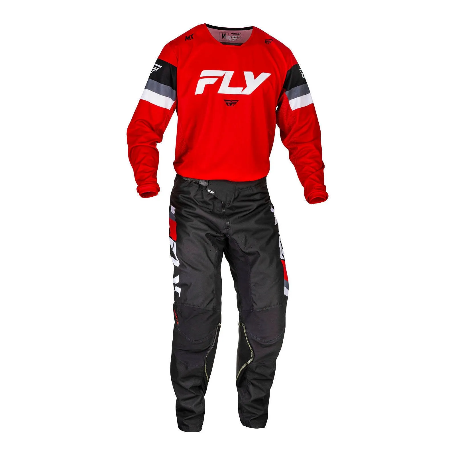 Fly Racing 2024 Youth Kinetic Prix Pants - Red / White / Grey