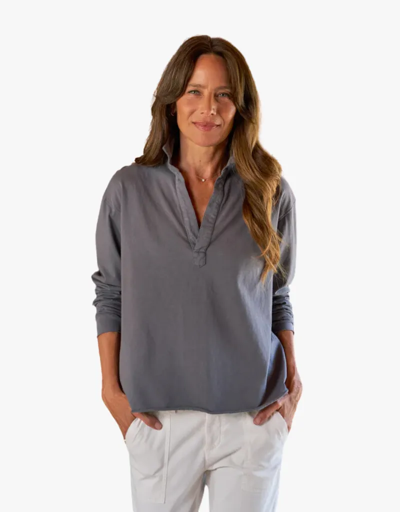 Frank & Eileen Patrick Popover Henley in Elephant (Heritage Jersey)