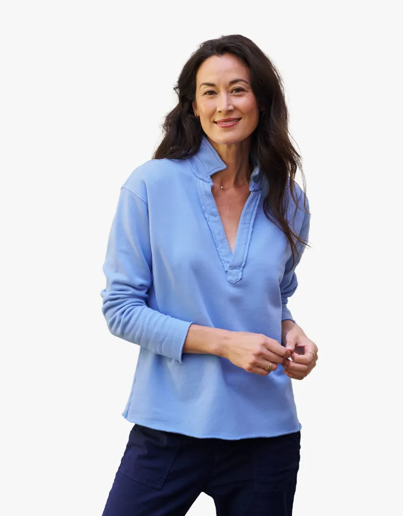Frank & Eileen Patrick Popover Henley in Lilac (Triple Fleece)