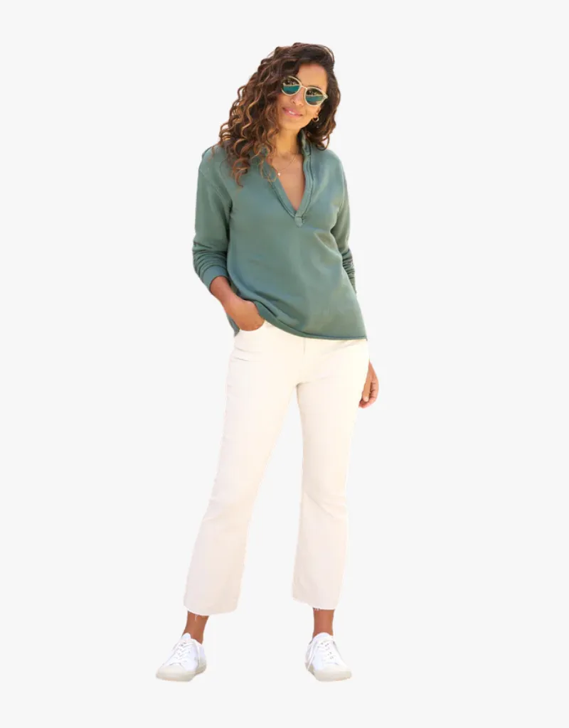 Frank & Eileen Patrick Popover Henley in Vintage Rosemary (Triple Fleece)