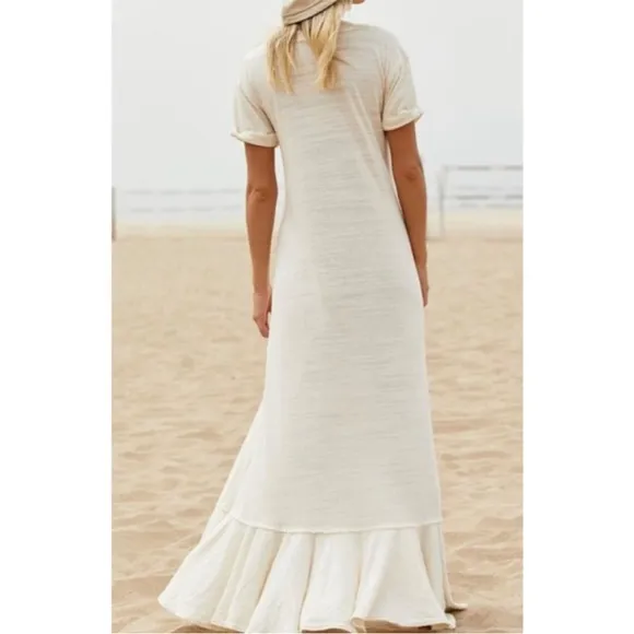 Free People Havana Tee Maxi Dress - Small - Natural Ivory