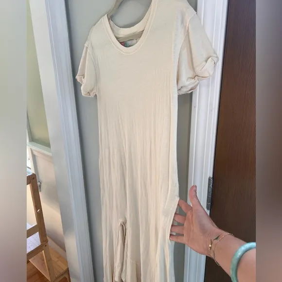 Free People Havana Tee Maxi Dress - Small - Natural Ivory