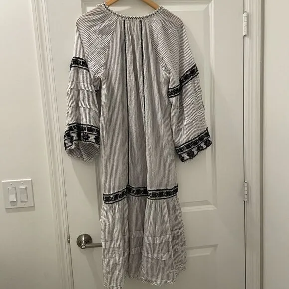 FREE PEOPLE Vagabond Embroidered Kaftan Tunic Top Midi Dress M Medium $228