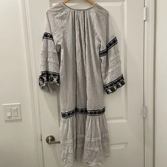 FREE PEOPLE Vagabond Embroidered Kaftan Tunic Top Midi Dress M Medium $228