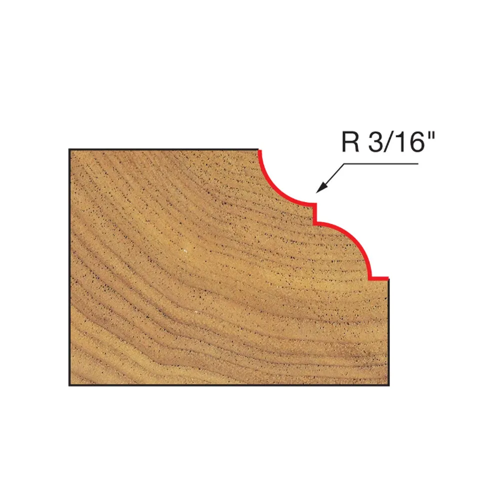 Freud Classical Bold Cove & Bead Bit 1/4" SH, 1-1/4" D, 7/16" CL