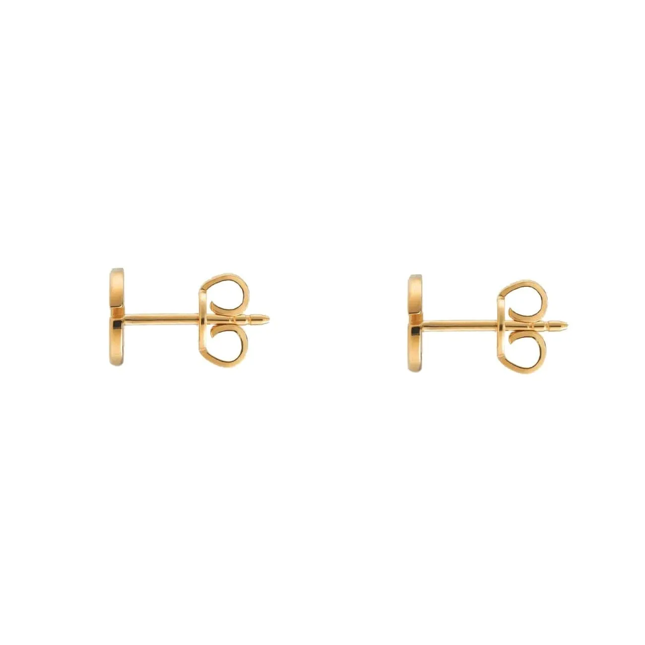 GG Running Yellow Gold Stud Earrings
