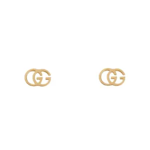 GG Running Yellow Gold Stud Earrings