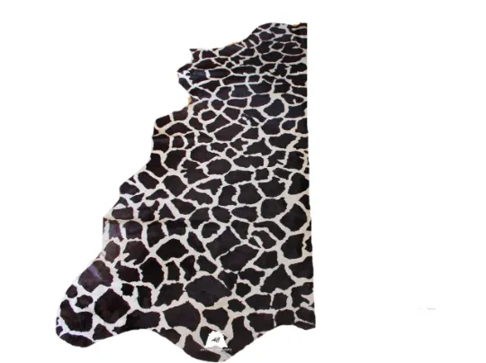 Giraffe Print on Beige Cowhide PRE CUT Pieces | 12"x12", 12"x18", 12"x24" Precuts Sheets