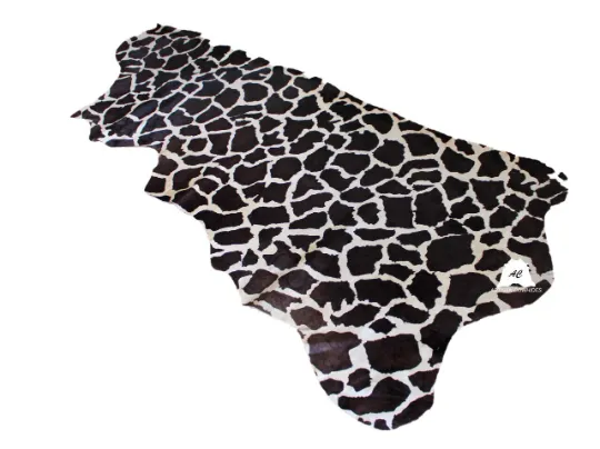 Giraffe Print on Beige Cowhide PRE CUT Pieces | 12"x12", 12"x18", 12"x24" Precuts Sheets