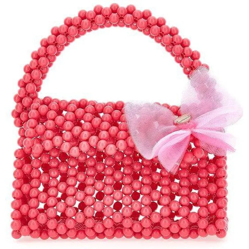 Girls Pink Bead Bag