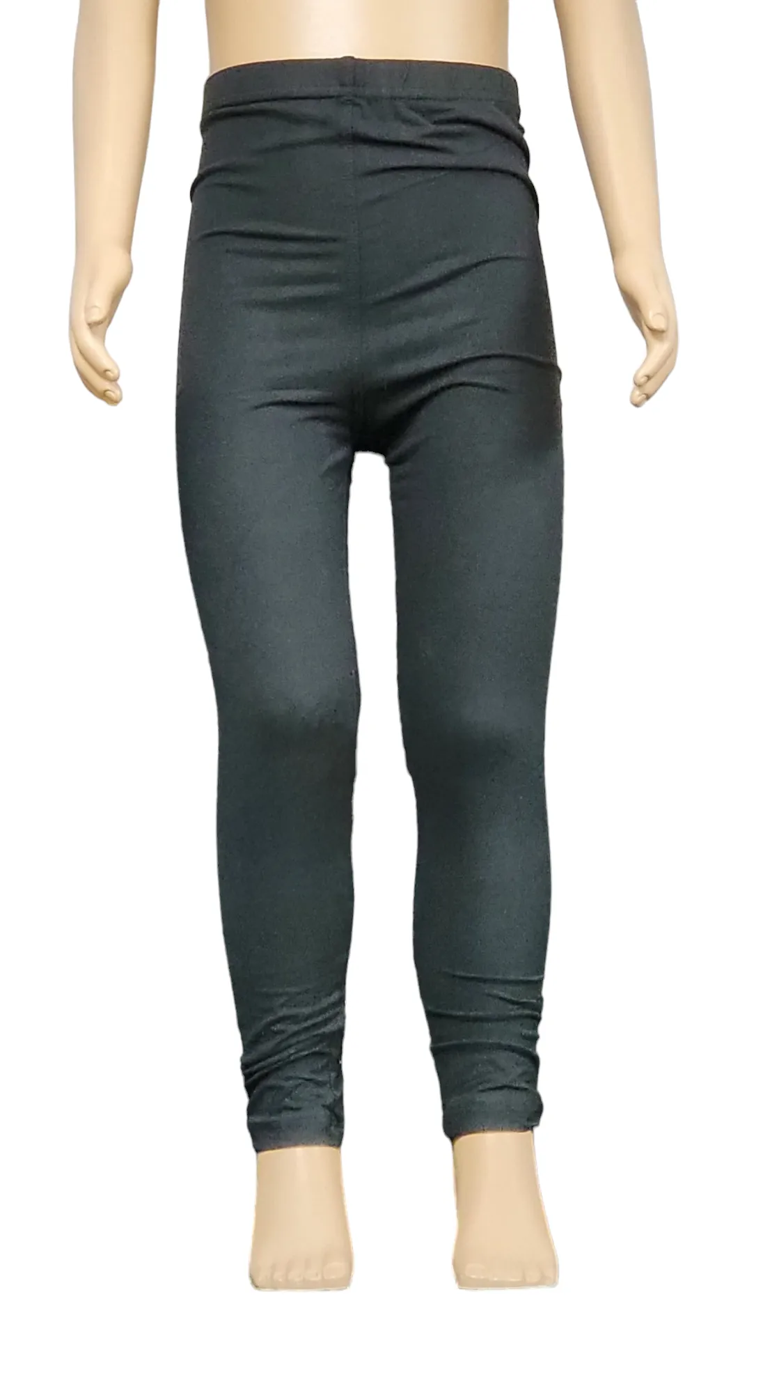 Girls Solid Leggings - Black