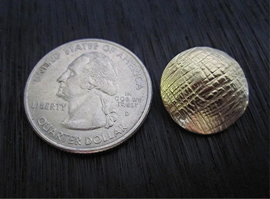 Gold Bronze Artisan Textured Button and Jewelry Clasp (one button)