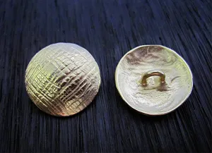 Gold Bronze Artisan Textured Button and Jewelry Clasp (one button)