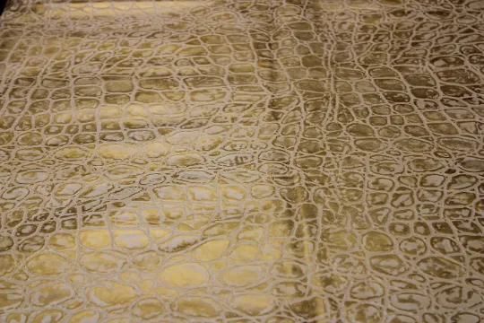 GOLD EMBOSSED TORTOISE LEATHER : Genuine Leather 3- 3.5 oz. - Perfect for Handbags and Leather Crafts!