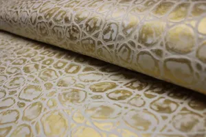 GOLD EMBOSSED TORTOISE LEATHER : Genuine Leather 3- 3.5 oz. - Perfect for Handbags and Leather Crafts!