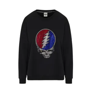 Grateful Dead Rhinestone Stealie Relaxed Sweatshirt - Black