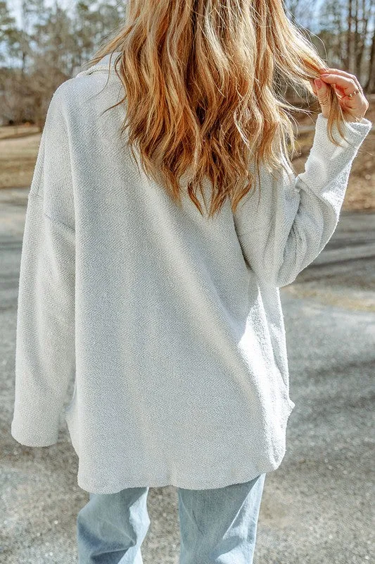 Gray Contrast Flap Pockets Relaxed Shack