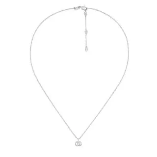 Gucci White Gold Running G Necklace