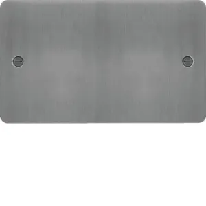 Hager WFP2BS Sollysta Flat Plate 2G Blank Plate - Brushed Steel