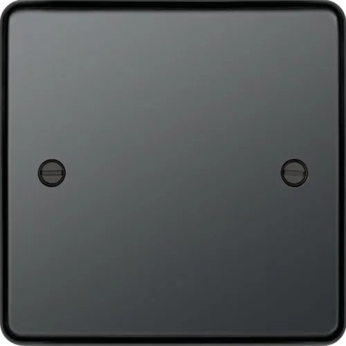 Hager WRP1BN Sollysta Raised Plate Single Blank Plate - Black Nickel